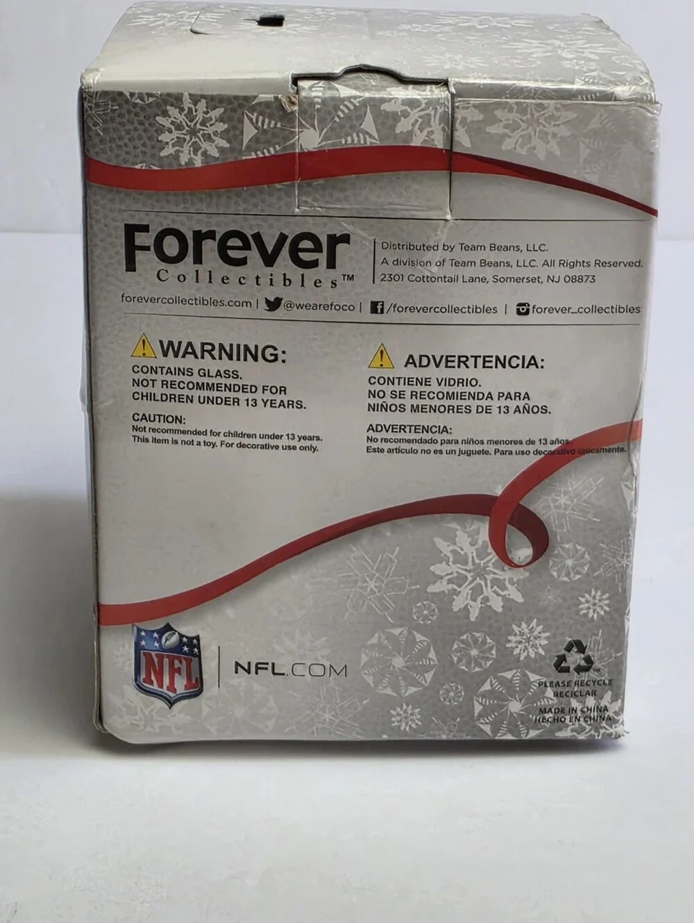 NFL New York Giants 3 Inch Glass Ball Christmas Ornament NIB